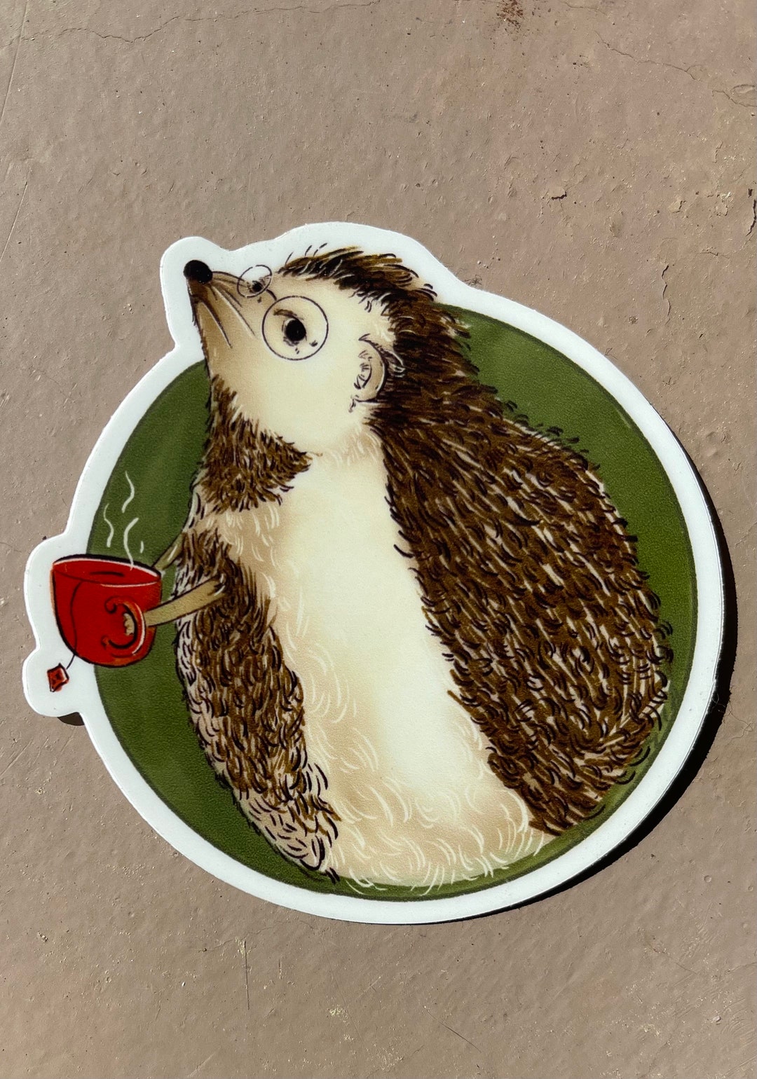 Grumpy For Tea Grumpy Hedgehog Tea Time 3x3 Matte Sticker - Etsy