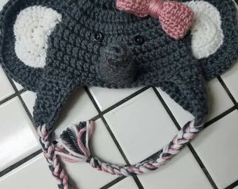 Newborn elephant hat/cacoon set