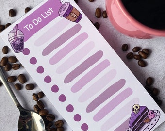 Spooky Café List Pad - Pastel Goth Stationary - Emo Gift - Notepad 120gsm Smooth 50 Sheets DL