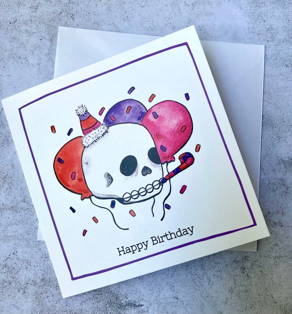 Funny Goth Birthday Card Cute Spooky Illustrated Birthday - Etsy New