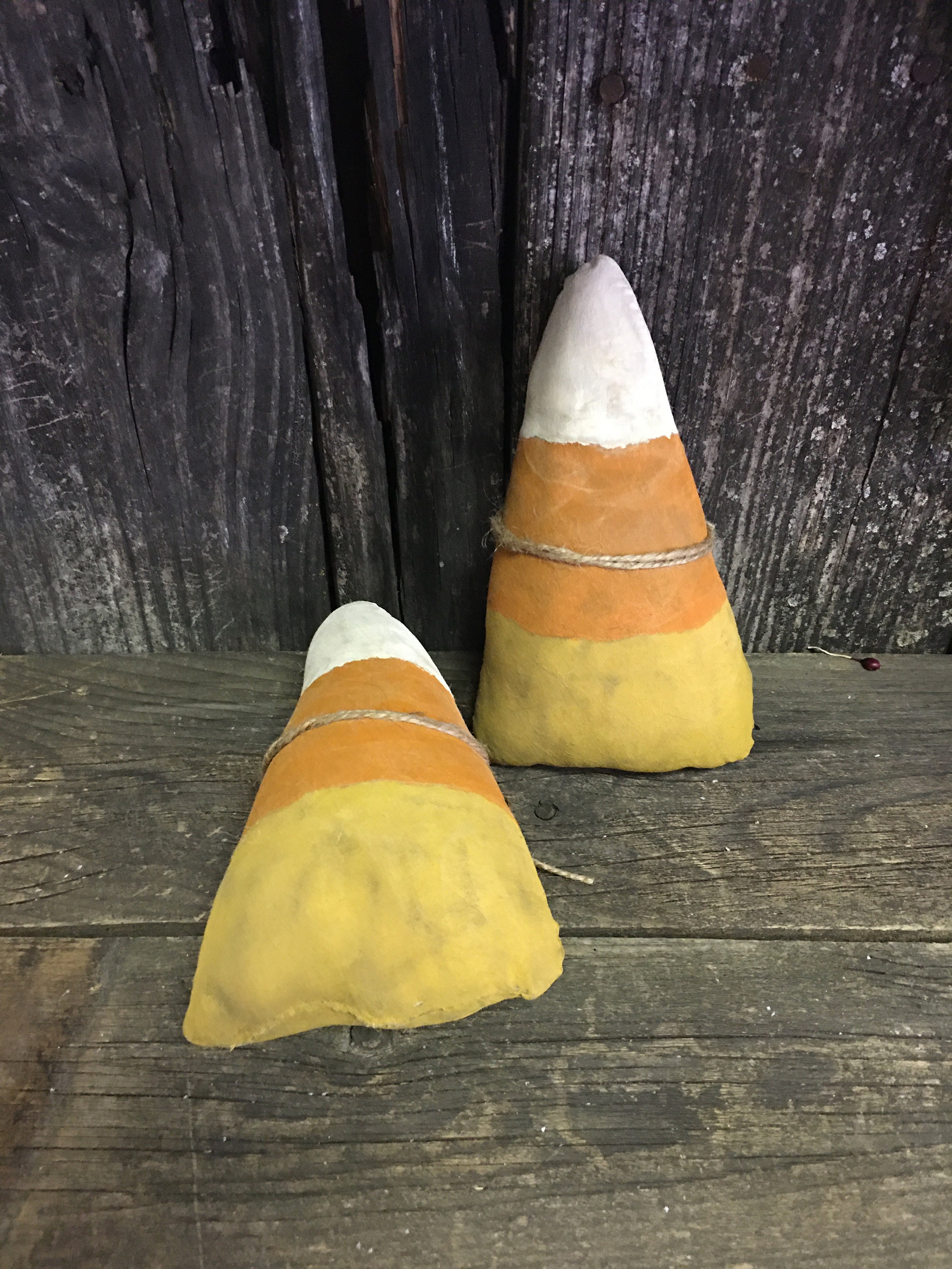 Primitive Hand Made Candy Corn With Jute Tie - Halloween Autumn Fall - Etsy