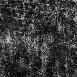 May include: A distressed, textured background with a grunge aesthetic. The image is predominantly black and white, featuring a complex pattern of scratches, marks, and variations in tone, creating a weathered appearance. Suitable for digital art or design.