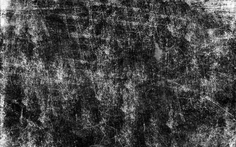 May include: A distressed, textured background with a grunge aesthetic. The image is predominantly black and white, featuring a complex pattern of scratches, marks, and variations in tone, creating a weathered appearance. Suitable for digital art or design.