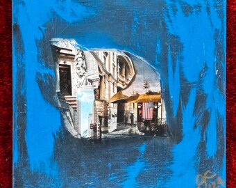 Collage Art "Classical Blue"