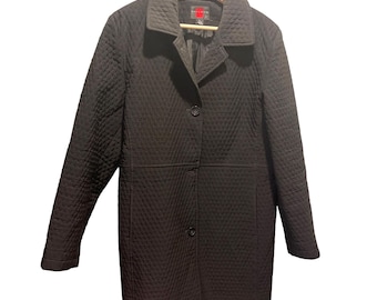 Vintage Gallery Women's Quilted Trench Coat Black Size L