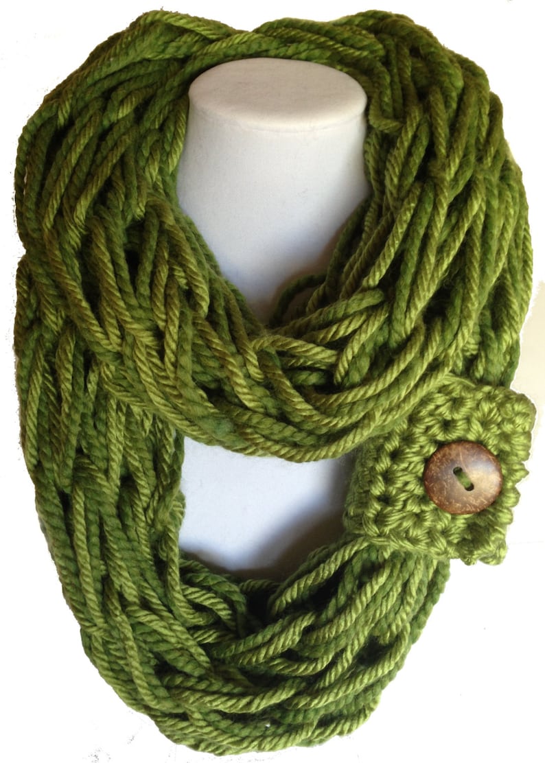 Knit Scarf Green Knit Scarf Chunky Knitted Scarves Bulky Etsy