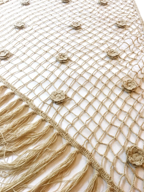 Valentines day Gift|for|her, Cream vintage shawl,… - image 1