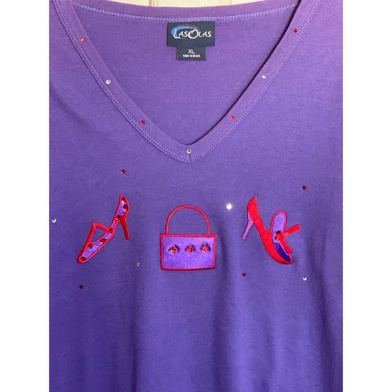 Las Olas Red Hat Society Purple Diva 3/4 Sleeve T… - image 3