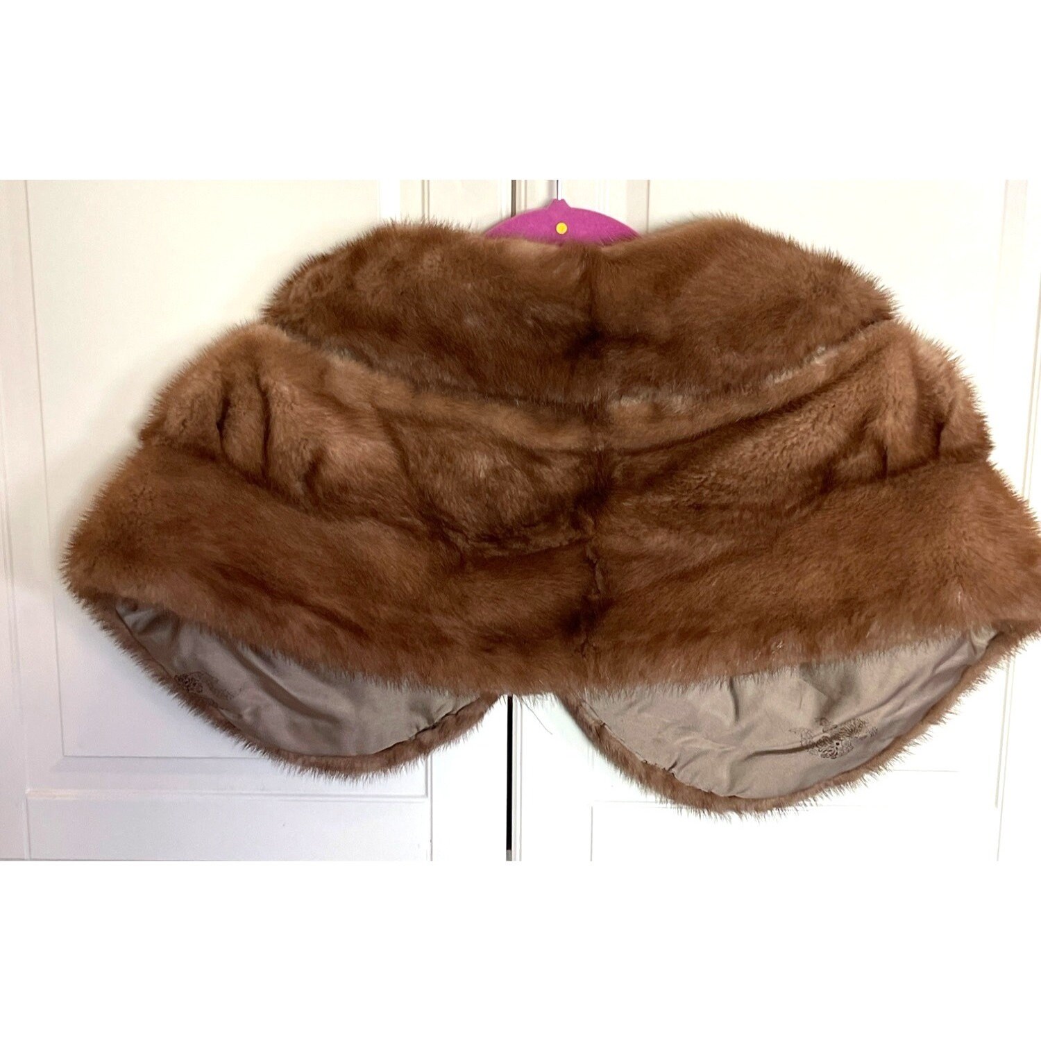 mink shawl with head