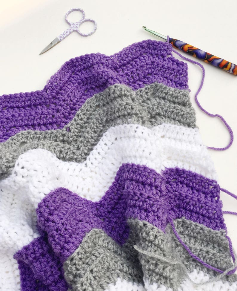 Chevron Baby Blanket Small Blanket Ultraviolet Blanket Etsy