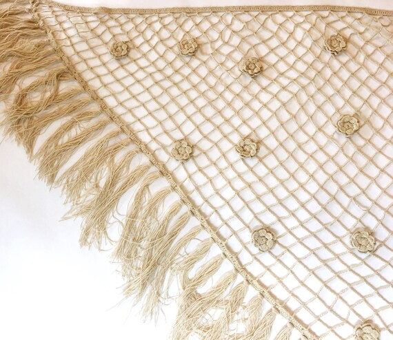 Valentines day Gift|for|her, Cream vintage shawl,… - image 7