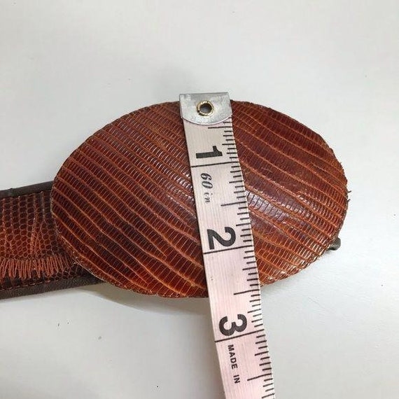 Vintage Snake Skin Leather Belt with  removable l… - image 7