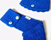 Blue shimmery  handmade infinity (scarf) cowl and hat set for girl (one size) Toddler/Children/ boho/ bohemian