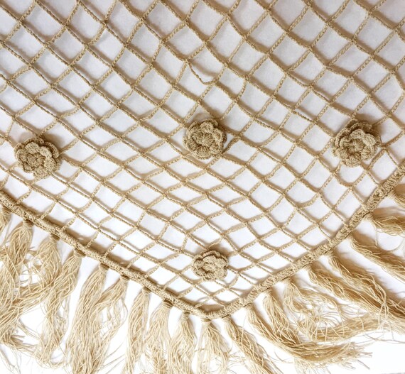 Valentines day Gift|for|her, Cream vintage shawl,… - image 5