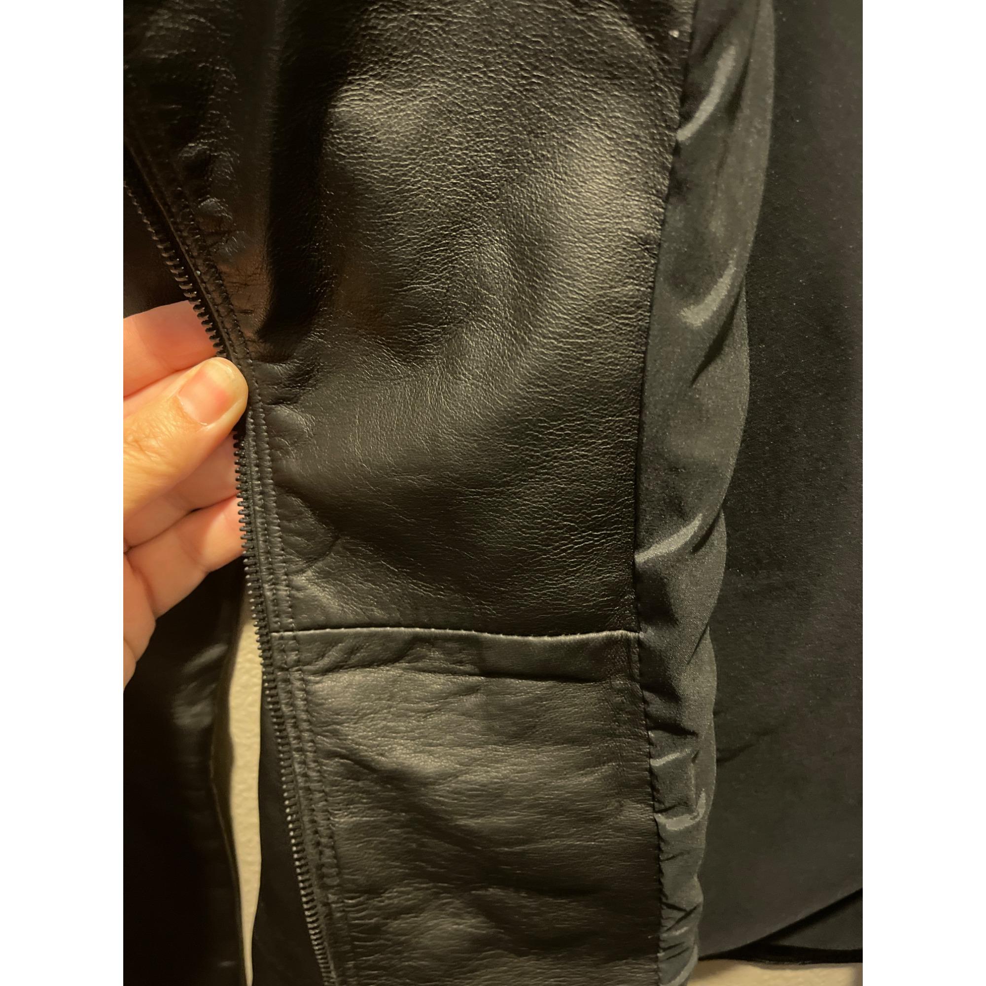 本物のヴィンテージデラックスイタリアンブラックレザージャケット