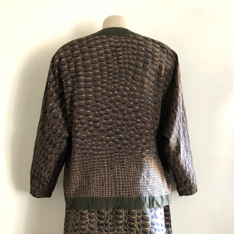 GENNY!! Vintage 1980s rare /'Genny/' by Gianni Versace reptile print asymetric blouse Made in Italy