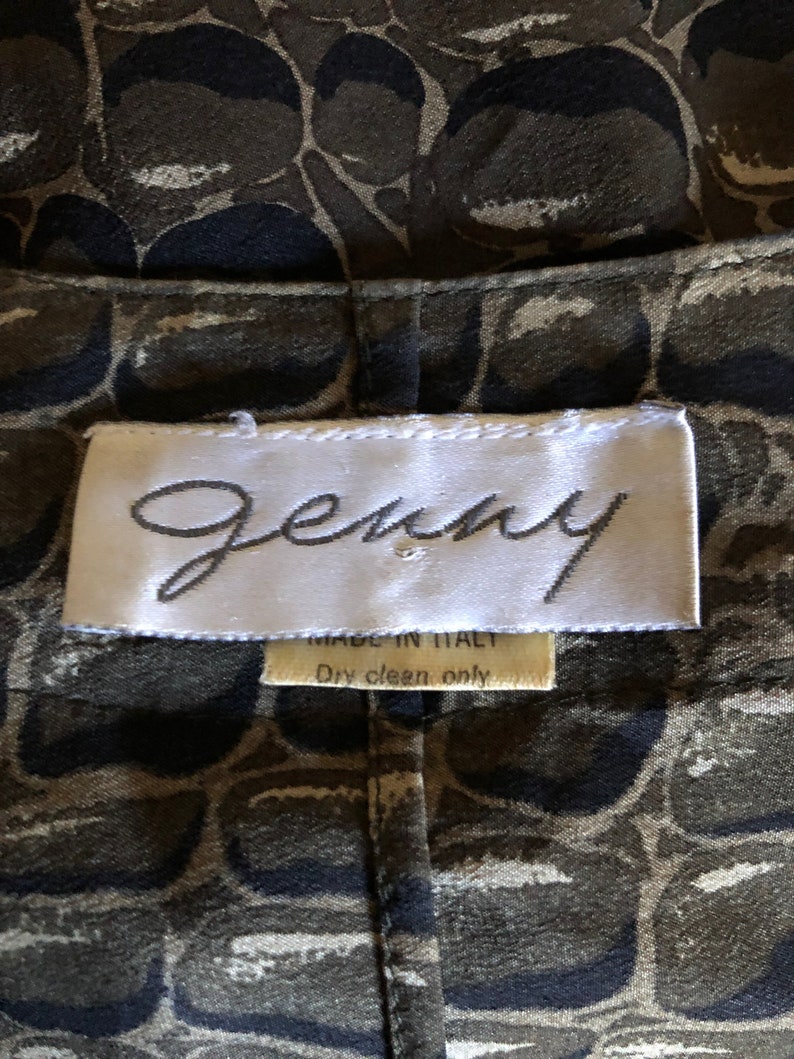 GENNY!! Vintage 1980s rare /'Genny/' by Gianni Versace reptile print asymetric blouse Made in Italy