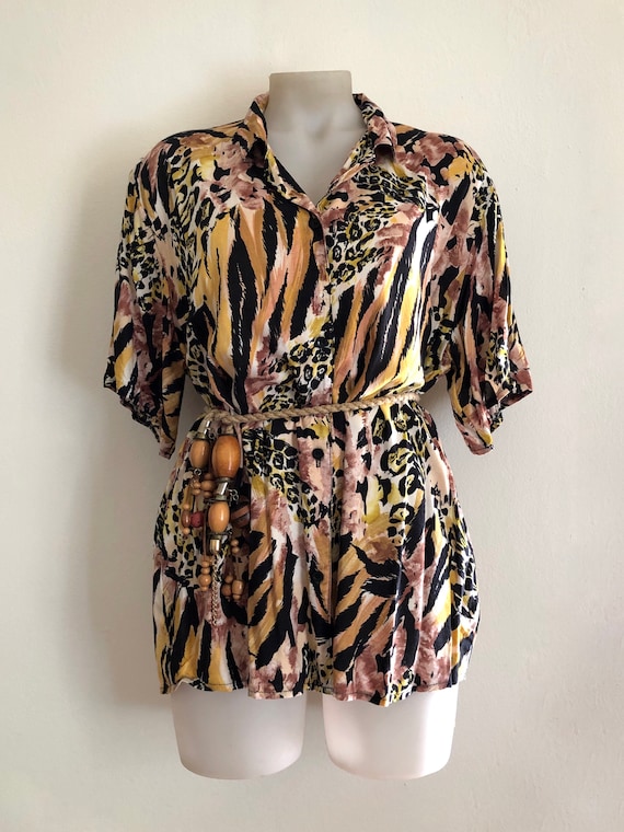Vintage 1980s 'Katies' animal print shirt