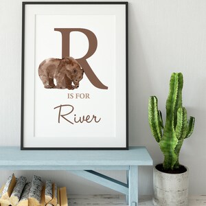 Customised Nursery Prints for your little boys nursery, Bear Nursery Art, Grizzly Bear Prints, Boys Nursery Print - DIGITAL PRINTS