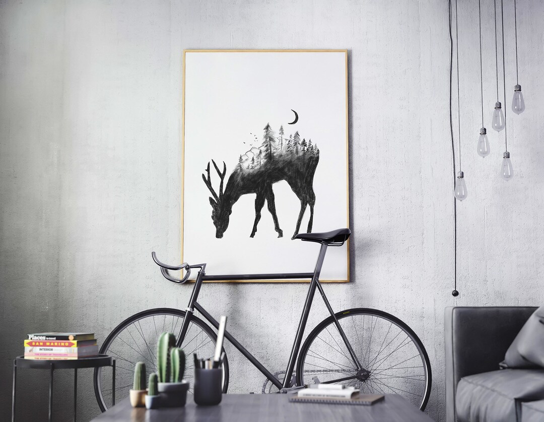 Print Your Own Wall Decor, Boho Art Print, Printable Art Poster, Black