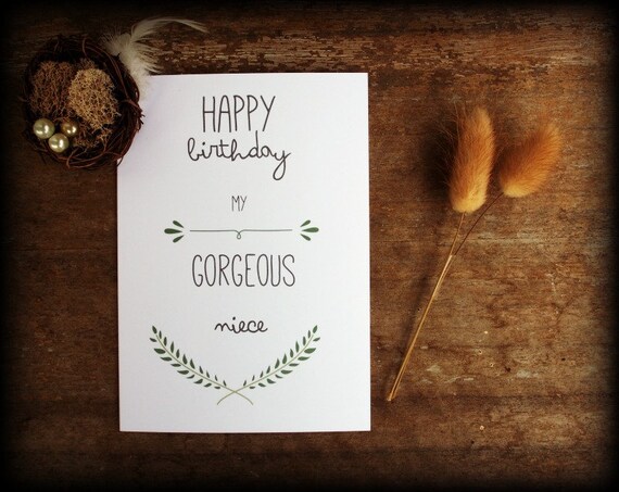 items similar to printable niece birthday card niece