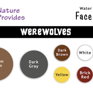 Werewolf Face Paint Kit Assorted Colors Vegan Natural Pigments Makeup Kit for Monsters Beasts Animals Werewolves Fantasy Cosplay Creatures