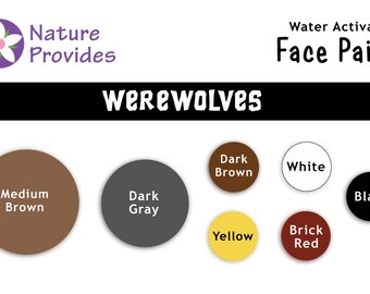 Werewolf Face Paint Kit: Natural Vegan Cosplay Makeup, Assorted Colors