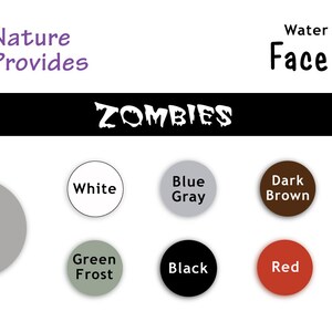 Zombie Face Paints Assorted Colors Vegan Natural Pigments for a Safer Halloween Create Undead Characters Long-lasting Wear Washes Off Easy