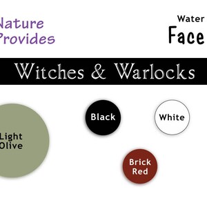 Witches & Warlocks Mini Face Paint Kit Assorted Colors Create Magical Out of This World Creepy Spellcasters and Hags Vegan Natural Pigments