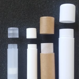 Tubes for Lip Balms and Solid Cosmetics BPA Safe Plastic Twist Style or Paperboard Push Up Tube