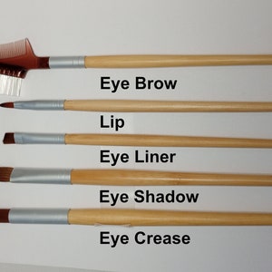 Makeup Brush Ecofriendly Choose from Eye Shadow Concealer Eye Liner or Lip Brush Styles Bamboo Handle Vegan Bristles