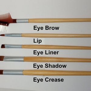 Makeup Brush Ecofriendly Choose from Eye Shadow Concealer Eye Liner or Lip Brush Styles Bamboo Handle Vegan Bristles