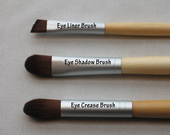 Makeup Brush Ecofriendly Choose from Eye Shadow Concealer Eye Crease Eye Liner or Lip Brush Styles Bamboo Handle Vegan Bristles