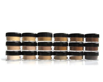Foundation Sample Single 1 gram Jar Non GMO, Vegan, Non Nano Mineral Makeup with Fossil fuel free Pigments for All Skin Types