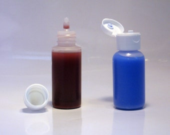 Small Squeezable Bottle with White Cap Clear Plastic 1 oz Size for Liquid or Semi solid Cosmetics