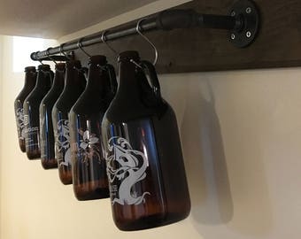 Growler Rack Display, Storage and Organization – Perfect Gift for Craft Beer Lovers, Birthdays, Housewarming Gift!! (Growlers NOT Included)