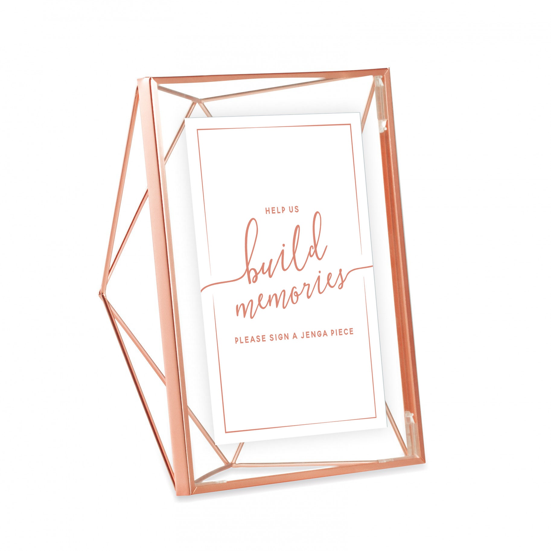 Help Us Build Memories Jenga Piece Sign With Frame Wedding Decor