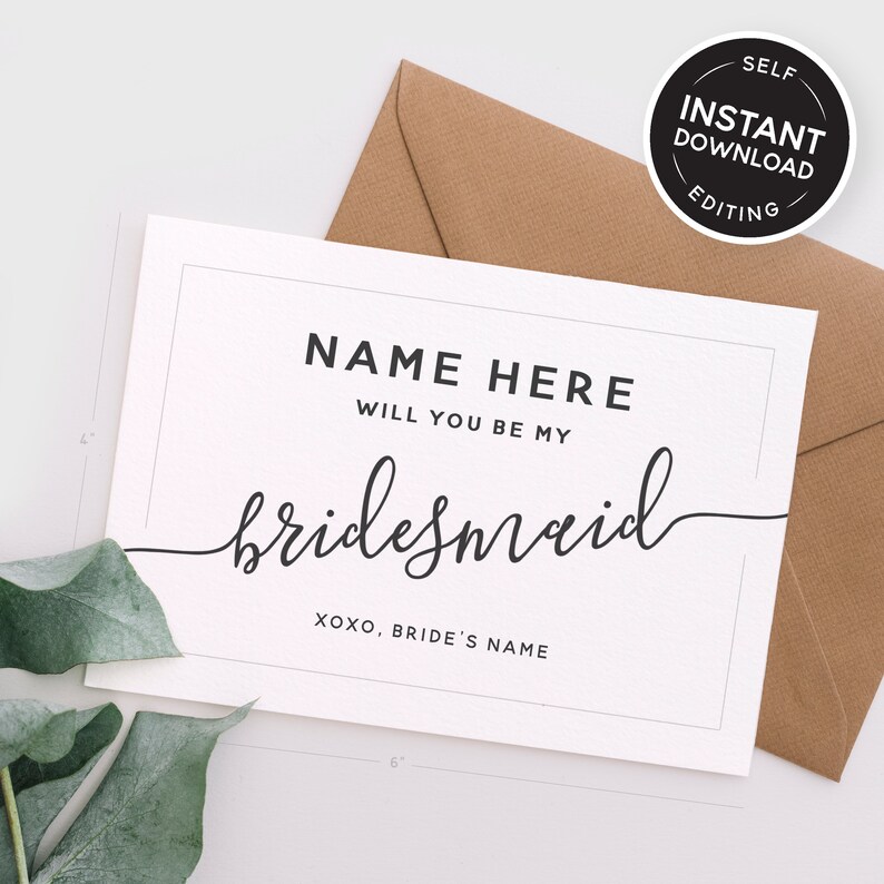 Bridesmaid Proposal Cards INSTANT DOWNLOAD 4x6 Self Editable Etsy bridesmaid-proposal-cards-instant-download-4x6-self-editable-etsy