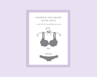 Shower the Bride with Love (and a little something personal) Shower Invitation Inserts