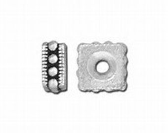 TierraCast 6mm ROCOCO Square Heishi Beads Antique Silver Beads Spacers
