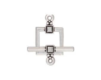 TierraCast Antique Silver (plated) Deco Square Toggle Clasp