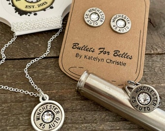 Bullet necklace,earring, ring set