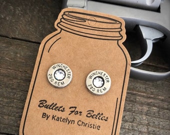 Bullet stud earrings , Bullet jewelry,bullet earrings, stud earrings