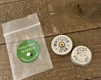 Personalized Golf Ball Marker 12 gauge shotgun shell