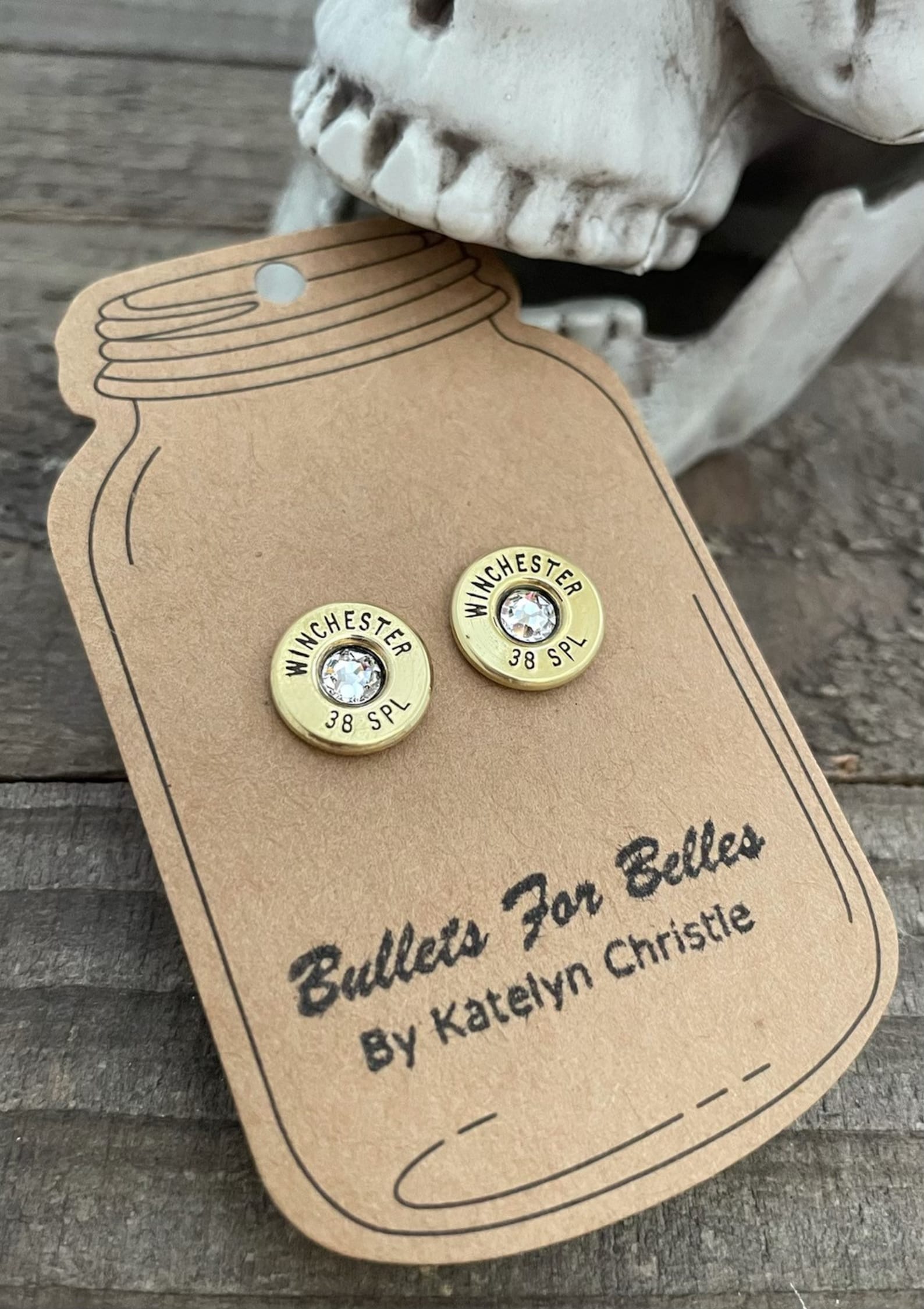 Bullet Stud Earrings Bullet Jewelrybullet Earrings Stud Etsy