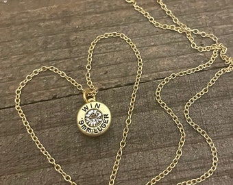 Personalized dainty bullet necklace