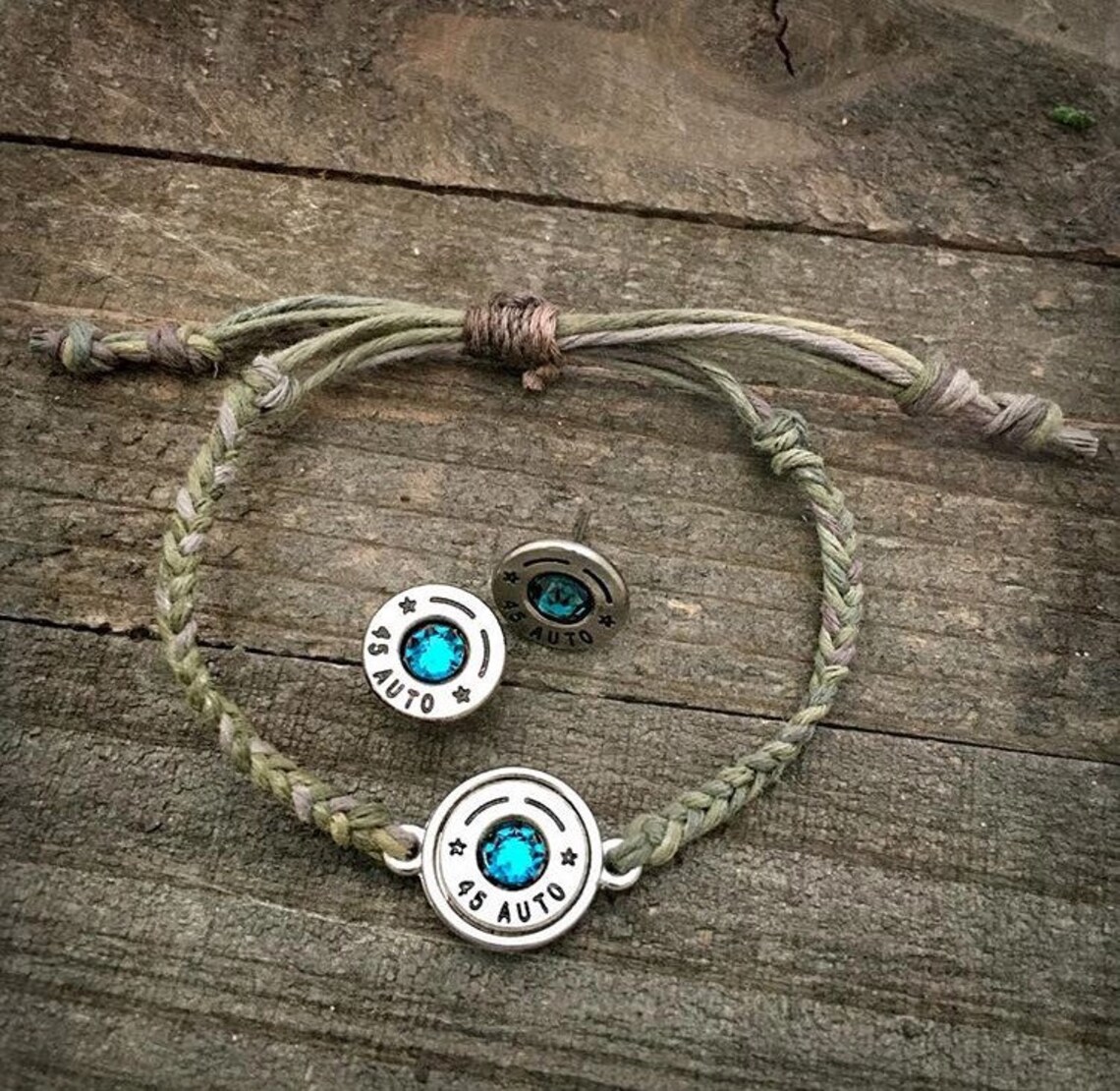 Camouflage jewelry set bullet earrings bullet bracelet camo Etsy