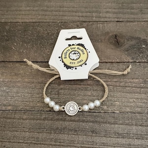 Pulsera de bala trenzada, pulsera de bala, pulsera trenzada, pulsera de bala de perlas y cordel