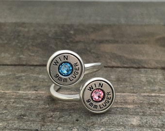 Bullet ring, sterling silver ring, bullet jewelry, Sterling silver bullet ring