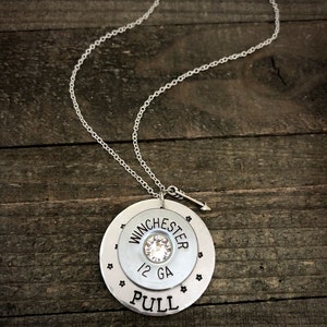 Bullet necklace, PULL 12 gauge necklace
